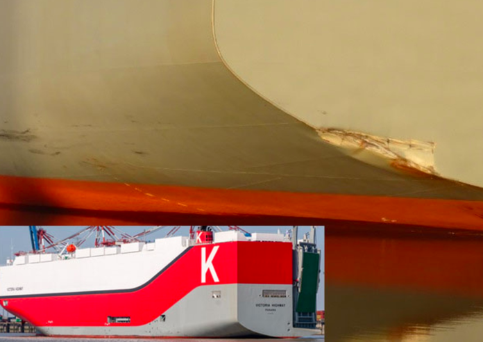 Car carrier collided with wall