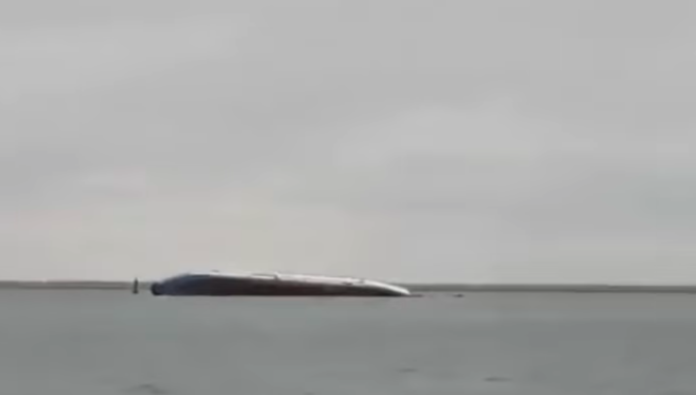 Sheep overturned off the coast of Romania